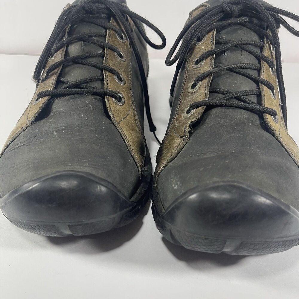 Keen Men's Low Hiking Walking Shoes - Black/Olive Leather - Size 9.5 - Picture 3 of 15